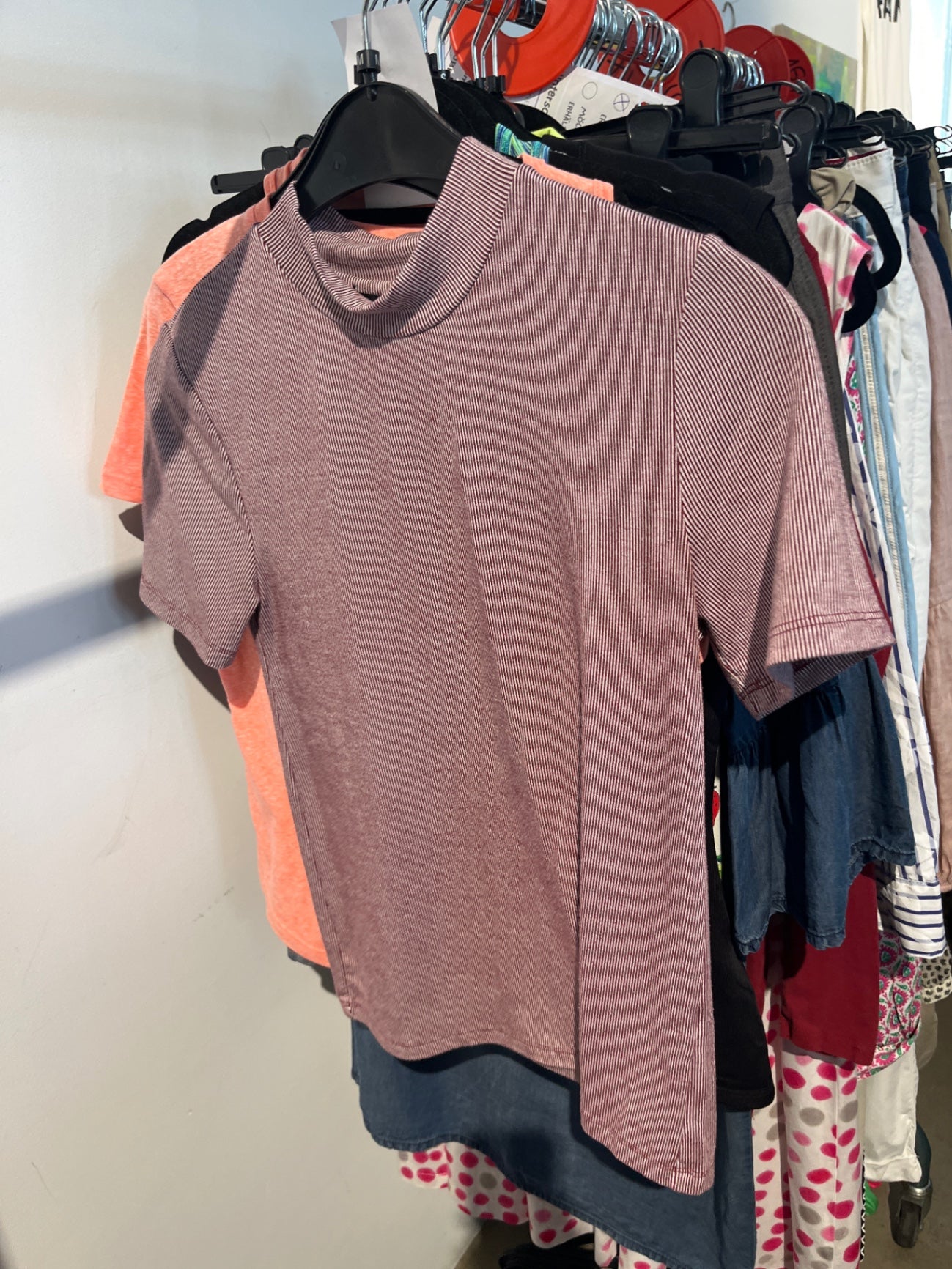 Zara T-Shirt Rot weiß Gr.: M
