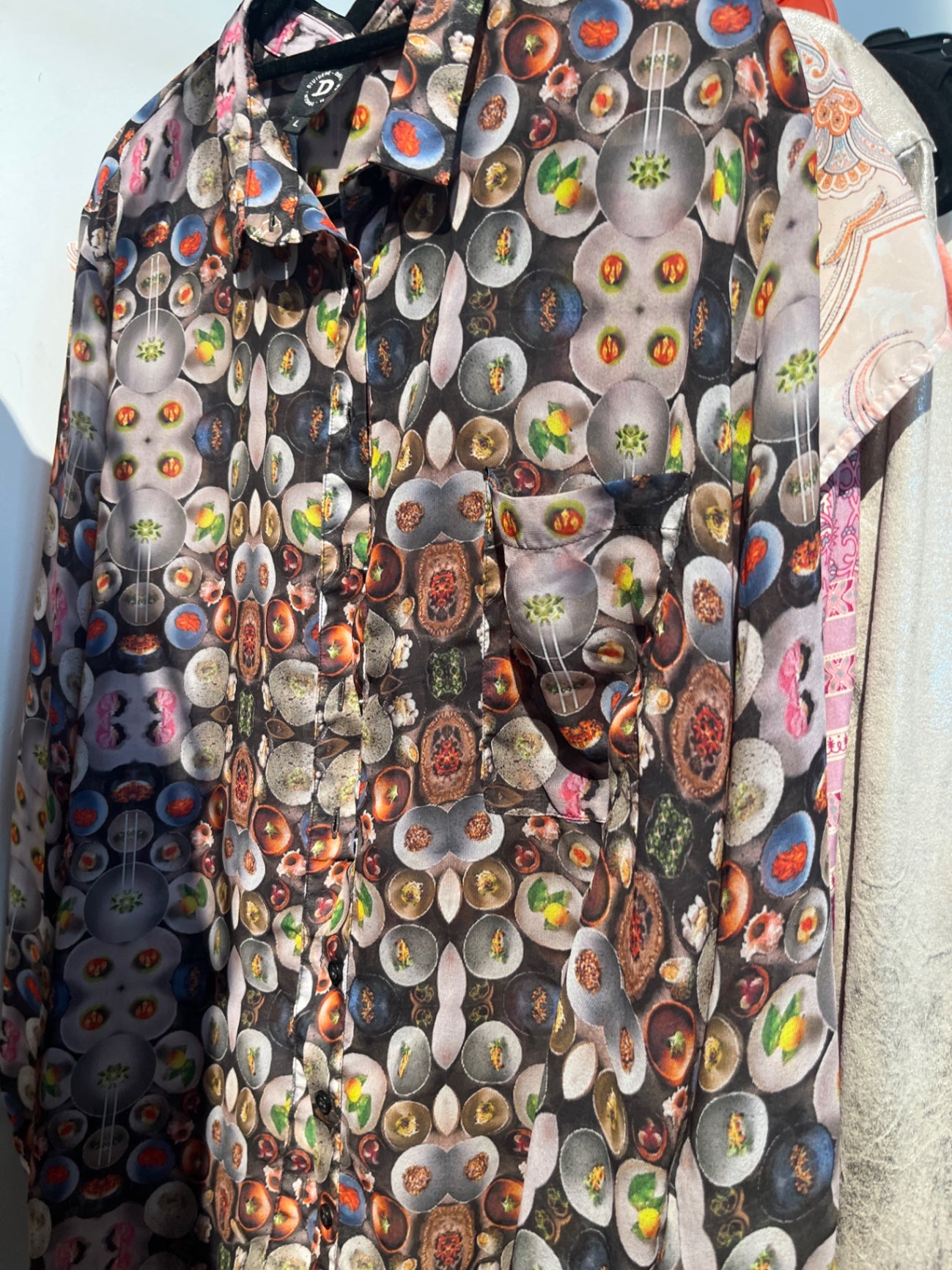 Durven Dragen Bluse Bunte Telker Gr.: L