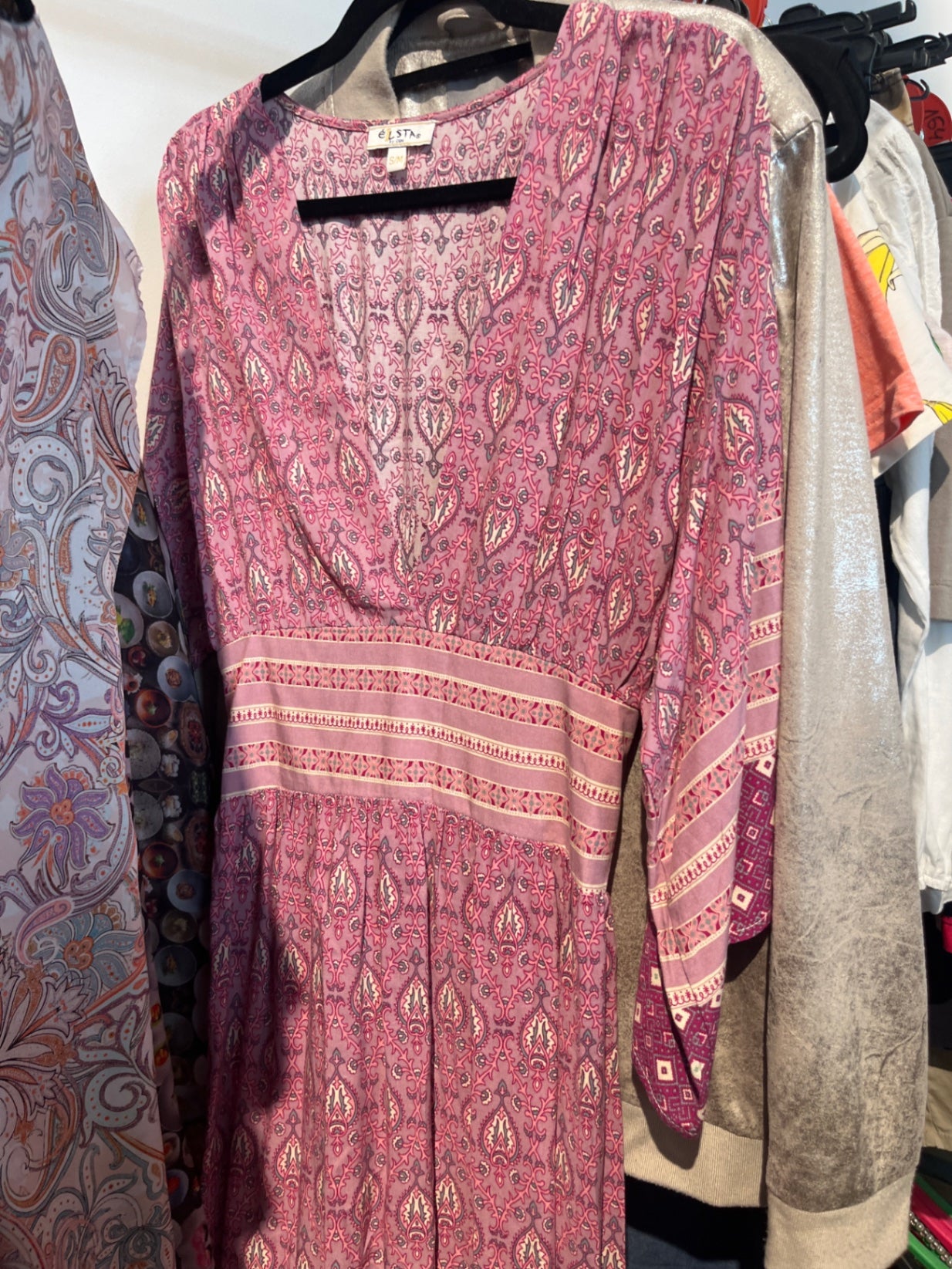 élsta Kleid Pink mit Mustern Gr.: S/M
