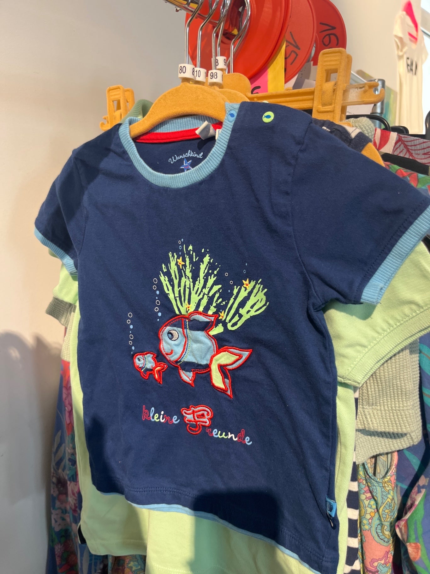 Wunschkind T-Shirt Dunkelblau Fisch Gr.: 80